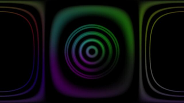 Spherical Projection of Colorful Concentric Rings and Gradients equirectangular panorama