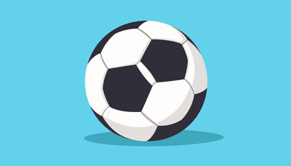 Naklejka premium Soccer Ball Illustration on Blue Background