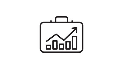 Briefcase icon with growth chart inside.