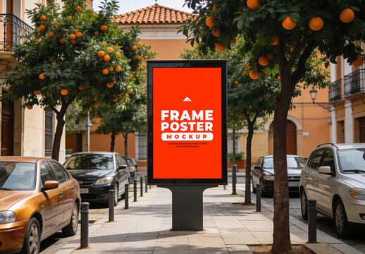 Framed Poster Advertising Mockup AI for Modern Interior Branding