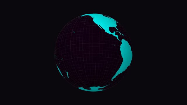 Bahia, Brazil on Globe. Animated zoom into the state. Bahia, Brazil intro, logo, presentation animation. Boundary shape on globe with round text. Short video.