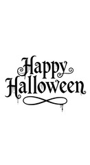 Fototapeta premium Elegant Happy Halloween Text Design with Dripping Ink Effect.