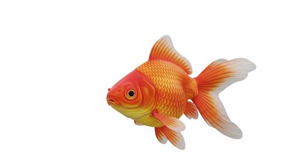 Colorful Goldfish Swimming Gracefully in Clear Water Background