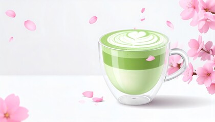 桜と抹茶　文字入れ