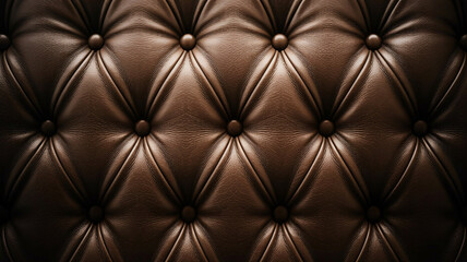 Naklejka premium Rich brown leather tufted upholstery texture with button accents