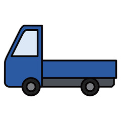 荷台がフラットな小型トラックのイラスト