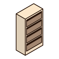 斜め上から見た木製チェストのイラスト