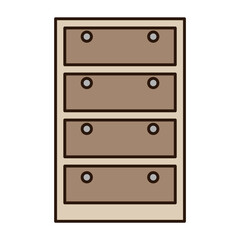 正面から見た4段チェストのイラスト