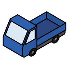 斜め上から見た配送トラックのイラスト