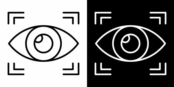 Computer Vision White Icon Set Design