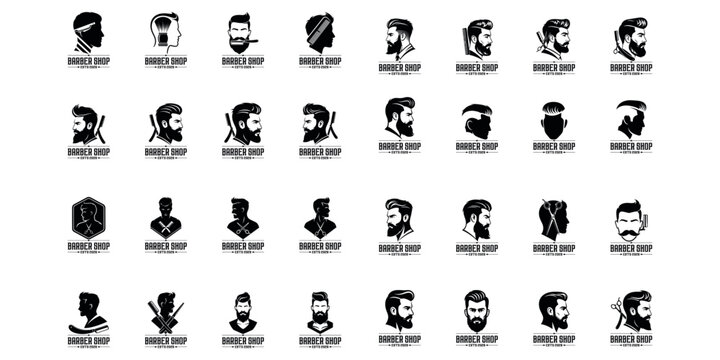 mega collection of logo designs for haircut models, for salons, barber shops