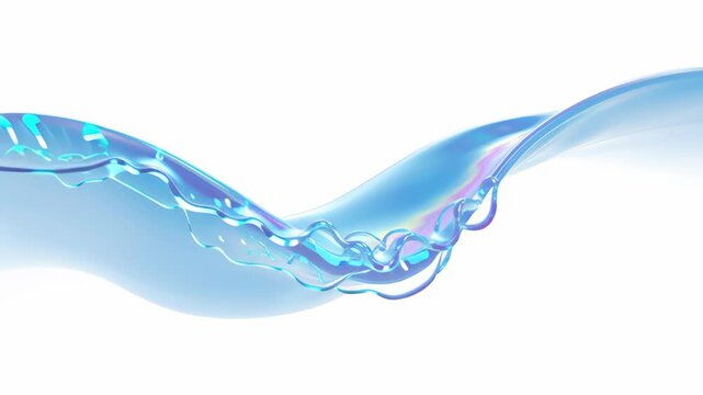 Abstract animation background design glasses wave loop render three dimensional water iridescent gradient flowing liquid ribbon with subtle glasses reflection and serene motion evoking calm energy