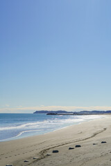 日本の風景【千葉県長生郡】九十九里浜・一宮海岸から太東方面を望む風景