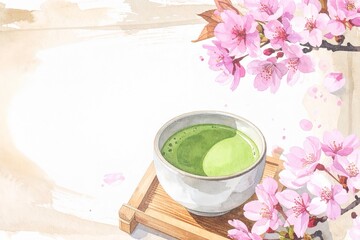 桜と抹茶　文字入れ