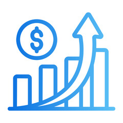 Obraz premium Growth chart Line Gradient Icon