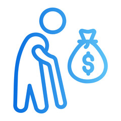 Retirement fund Line Gradient Icon