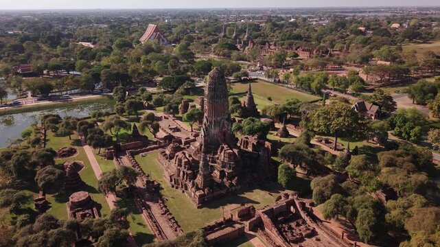 Aerial View of Wat Phra Ram in Ayutthaya (4)