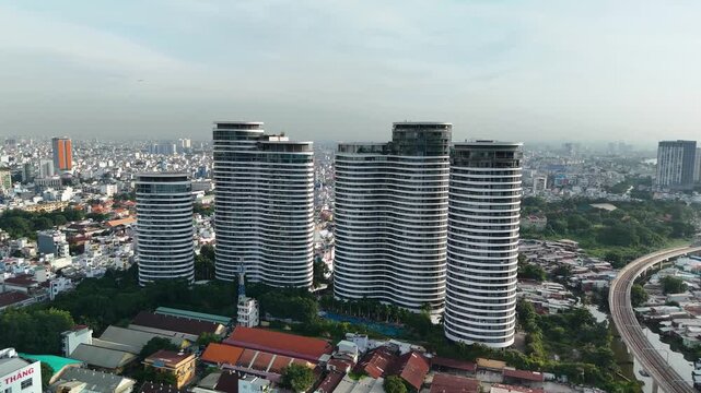 A circular apartment building in Ho Chi Minh City, Vietnam