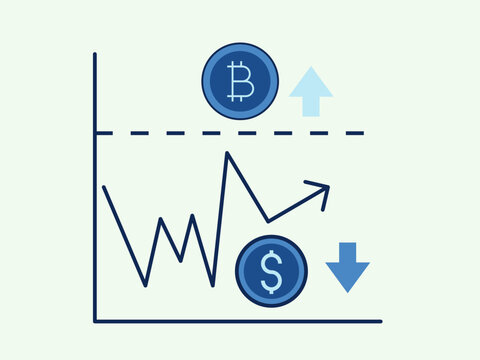 Market volatility icon. Cryptocurrency icon design. Flat vector icon style.