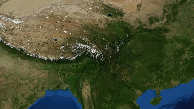 Satellite Map Zoom Animation From World View To Chengdu China