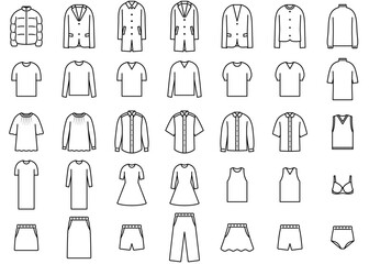 服のアイコンイラストセット