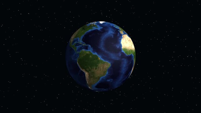 Earth Zoom Animation Focusing on Salerno Italy with Geographic Coordinates