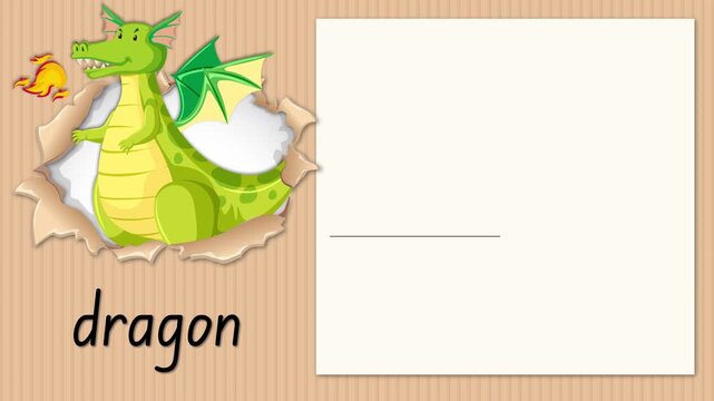 Educational Alphabet Animation for Letter D with Cartoon Dragon Illustration