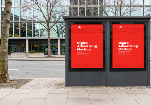 Modern Digital Screen Mockup PSD for Media Advertising Presentation