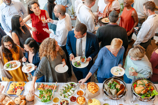 Lively gathering with diverse guests.