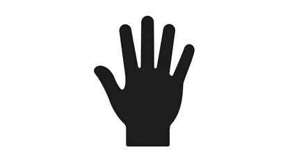 Obraz premium Black Silhouette of an Open Hand with Fingers Spread Wide.