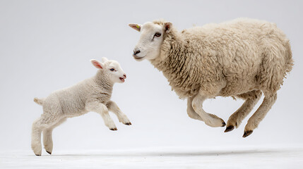Fototapeta premium sheep and lamb