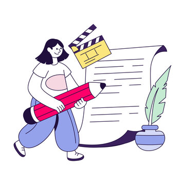 A unique design illustration of scriptwriter 
