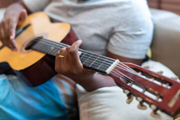 Fototapeta premium Acoustic guitar playing session