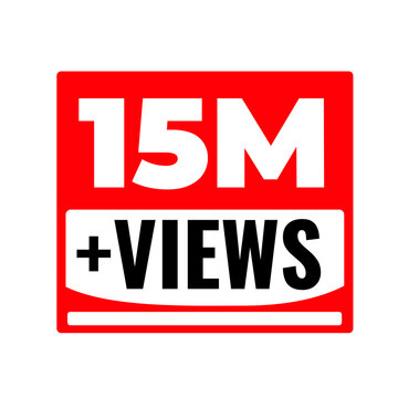 15M Views Content Performance Counter PNG, Audience Expansion Badge Graphic, Engagement Boost Label Design, Viral Reach Tag Icon, Viewer Count Sticker PNG