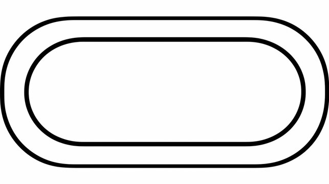 Simple Outline of an Oval Track with Double Lines.