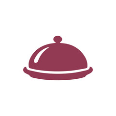 Elegant Burgundy Serving Dome Icon For Gourmet Dining And Catering © Oxsvge
