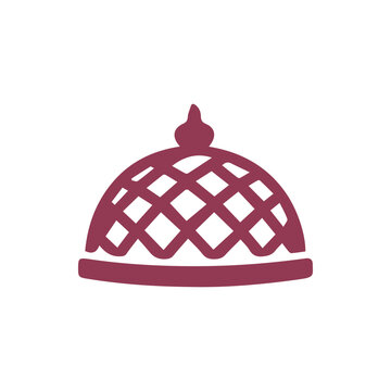 Minimalist Maroon Lattice Dome Icon Vector Illustration Isolated