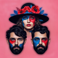 Obraz premium Chromatic Harmony in Surreal Portrait