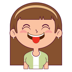 Obraz premium girl playful face cartoon cute