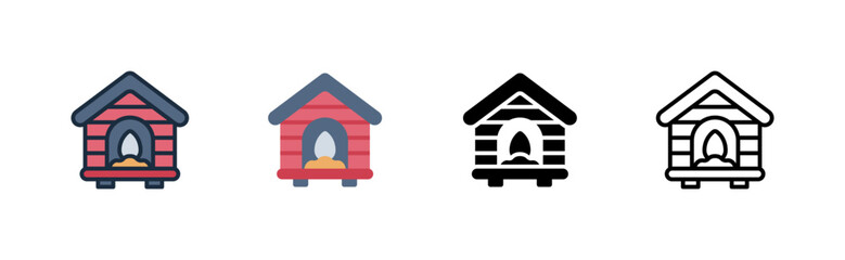 chicken coop icon. poultry house shelter. farm housing. livestock care. various style icon design. vector illustration © andinur