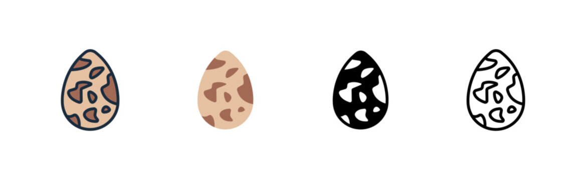 quail egg icon. small speckled shell. poultry product. farm harvest. various style icon design. vector illustration