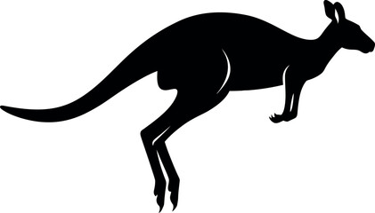 Fototapeta premium Kangaroo silhouette jumping for Australian wildlife and nature conservation