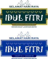Obraz premium Eid al-Fitr 2026 Greeting Card Design 1447H