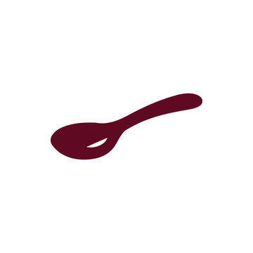 Minimalist Maroon Spoon Icon A Simple And Elegant Kitchen Utensil