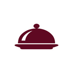 Fototapeta premium Elegant Maroon Food Cloche Icon A Symbol Of Fine Dining Service