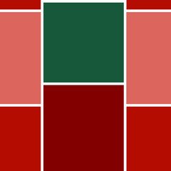 Fototapeta premium Red and Green Geometric Blocks - Seamless Pattern