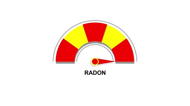 Radon Gas Level Meter Showing Dangerous Reading with Needle in Red Zone radon gas meter