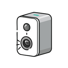 Obraz premium Modern Compact Security Camera for Home and Business Surveillance