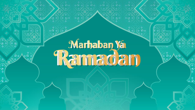 green background islamic mosque ornamnet ramadan