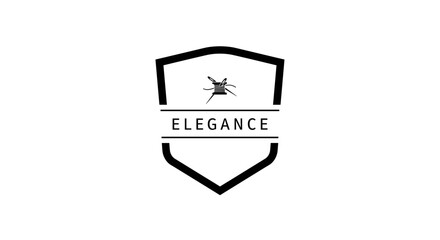 Black Elegance Logo Design with Dragonfly.